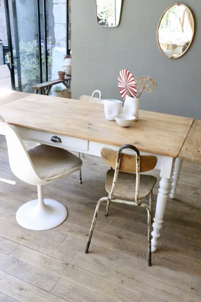 table piétement blanc