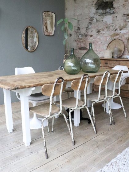 table de ferme en chene